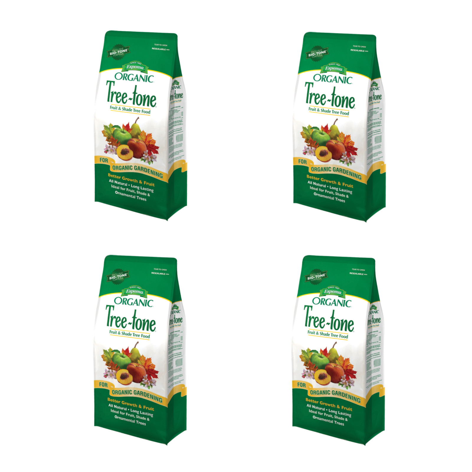Espoma (#TR4) Organic Tree-Tone 6-3-2 Fruit & Shade Tree Food, 4lb (4 Pack)