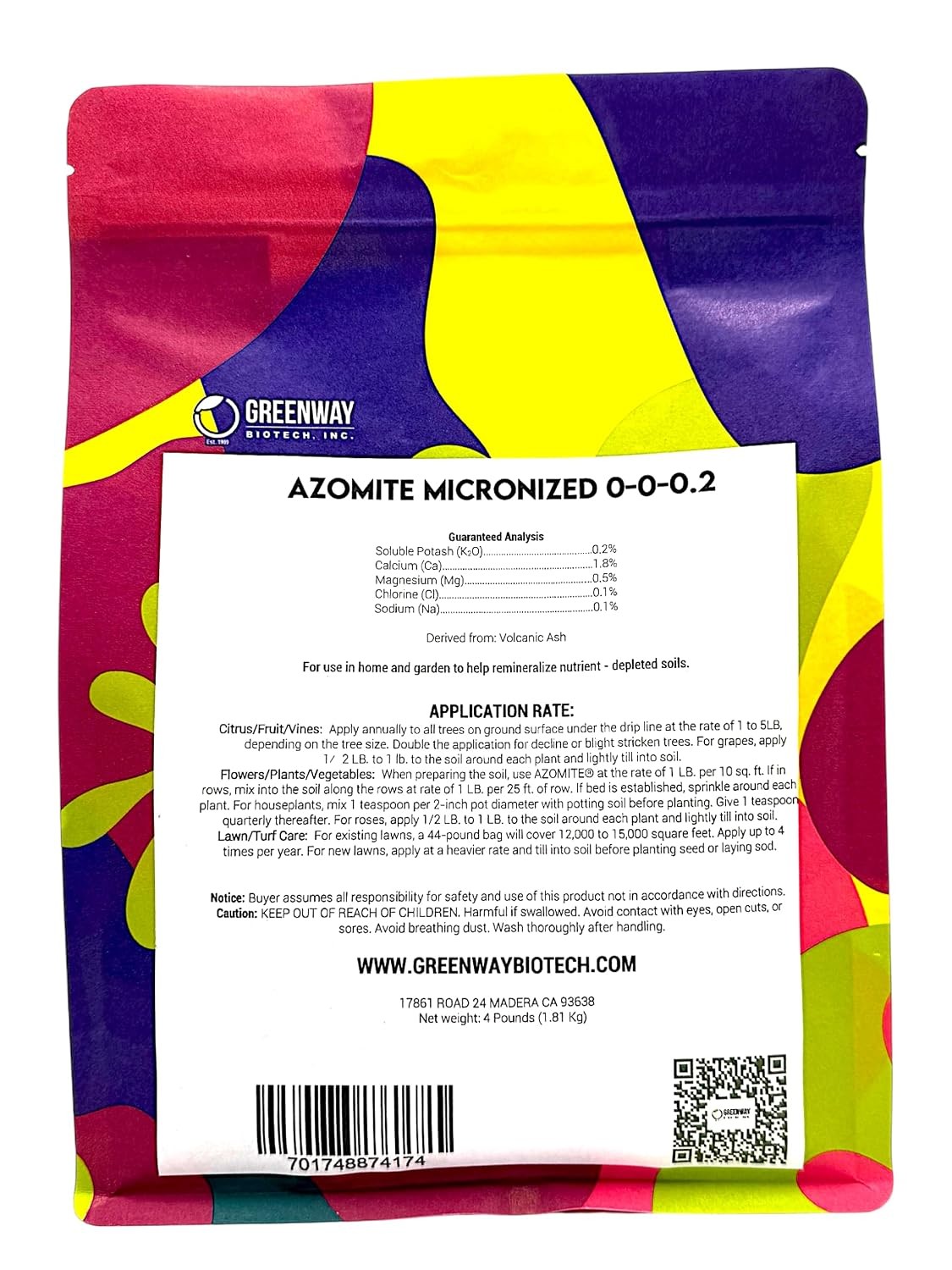 Azomite Rock Dust Volcanic Ash Organic Fertilizer with Micronutrient & Trace