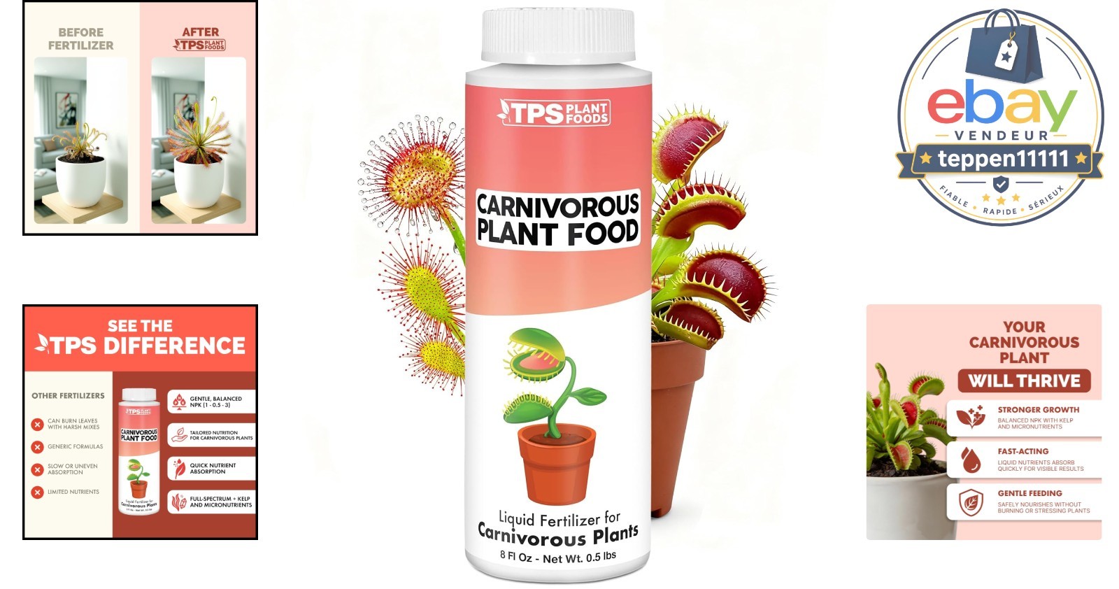 Carnivorous Plant Fertilizer Liquid 8 oz for Healthy Traps