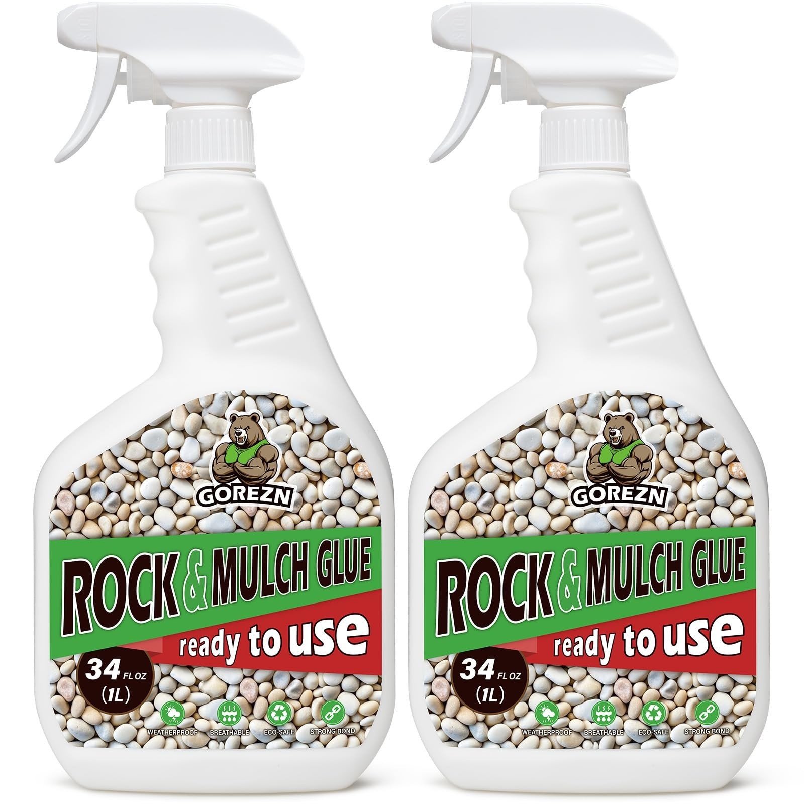 Mulch Glue for Landscaping with Sprayer 68 OZ, Rock Glue for Landscaping&#