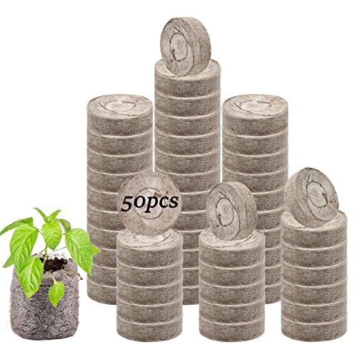 50 PCS 30mm Peat Pellets Starter Compressed Pods for Planting Flower Vegetable