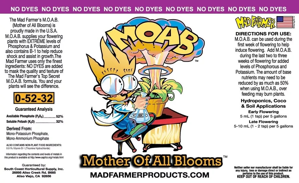 Mad Farmer Mother Of All Bloom 0-52-32 NPK – BUD BLASTER 150 Grams SAVE$$$