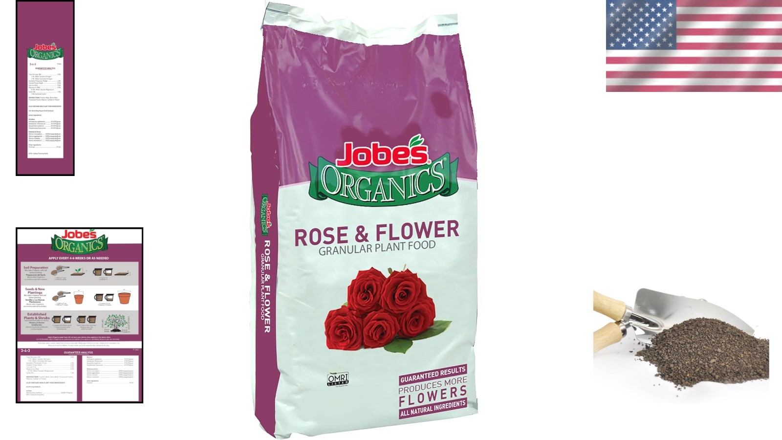 16 lbs Jobe’s OMRI Listed Fertilizer – Promotes Healthy Blooms for Roses & More