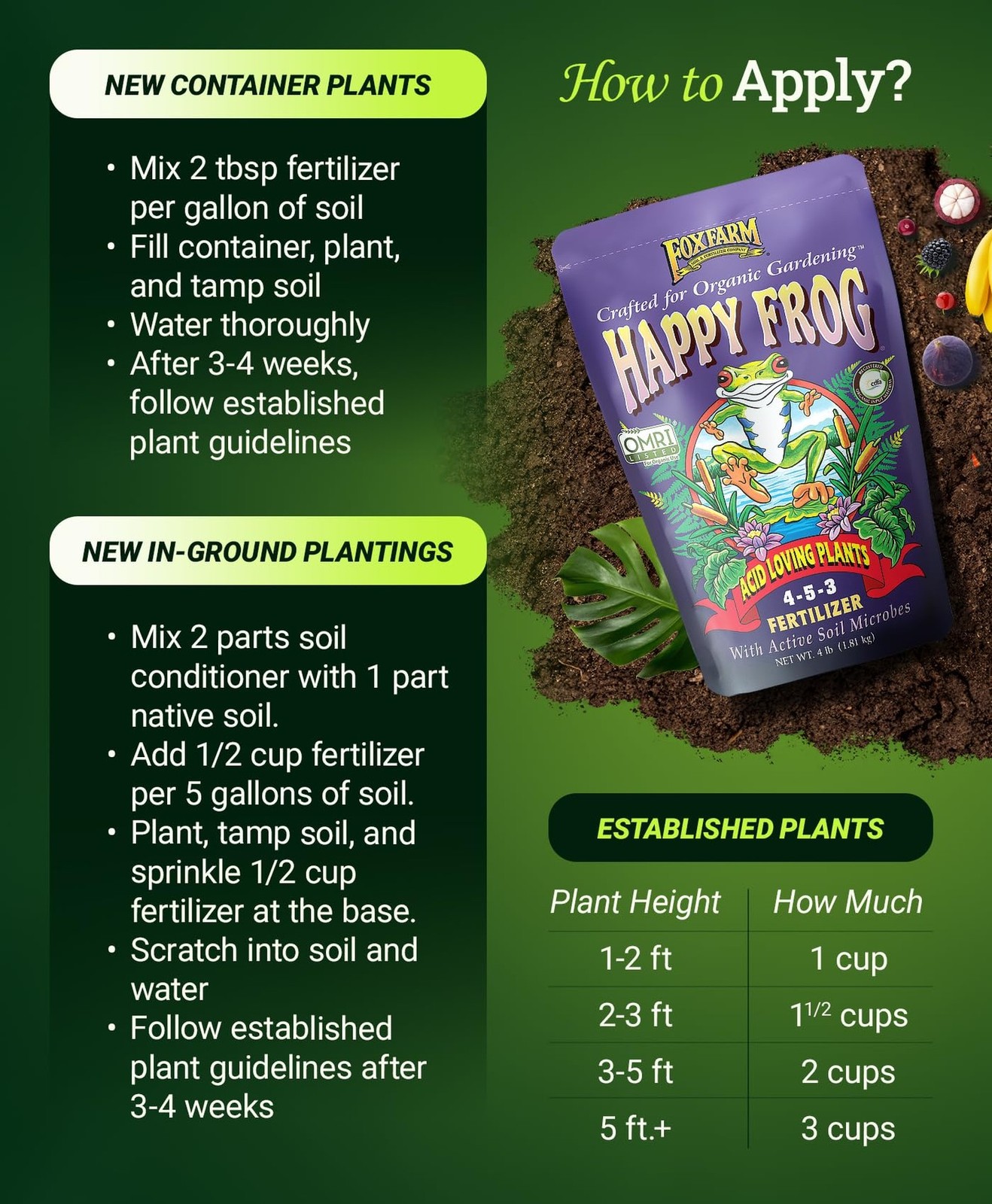 FoxFarm Happy Frog Acid Loving Plant Fertilizer, Slow-Release Fertilizer for …