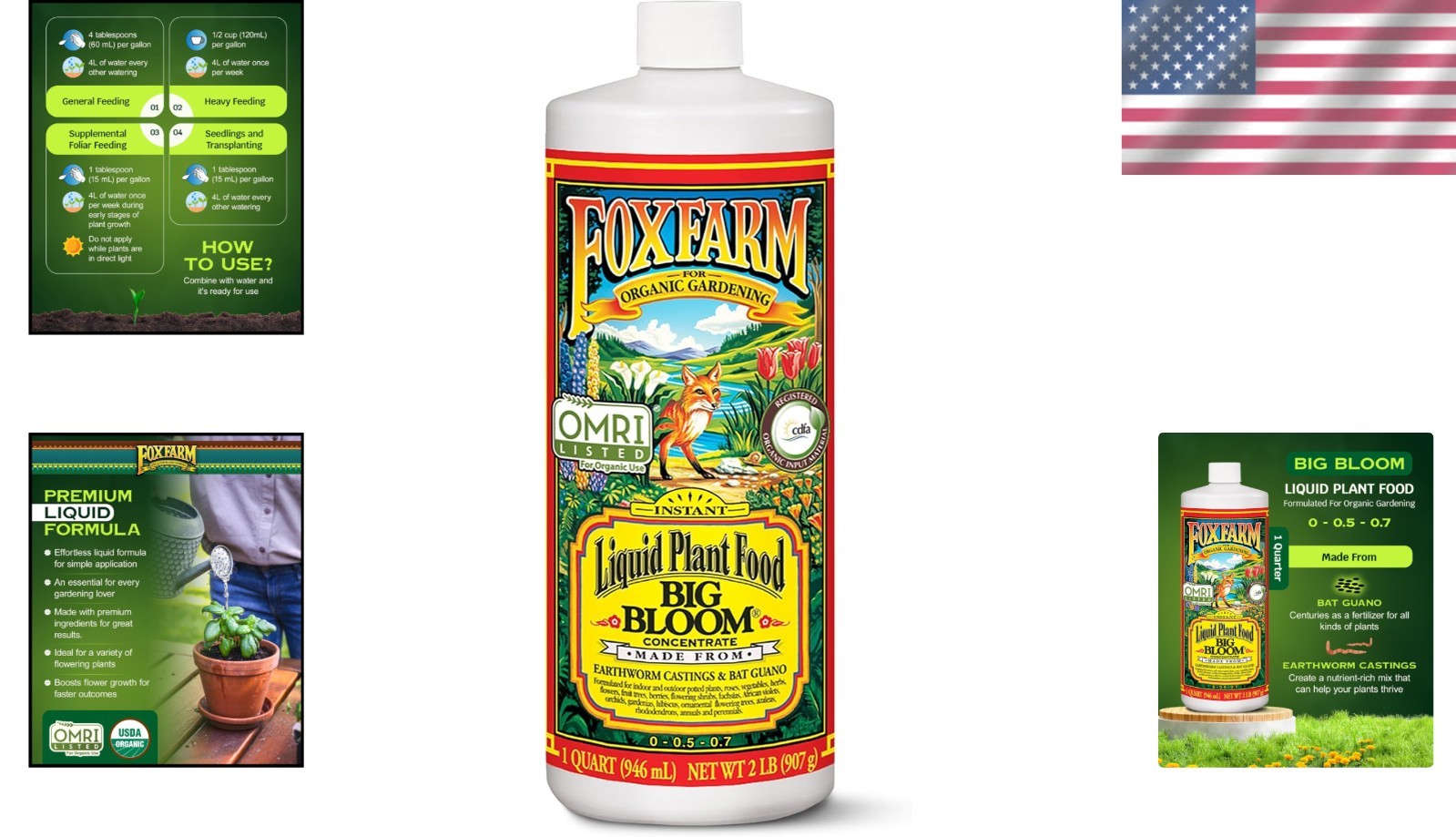 All-Purpose Liquid Fertilizer – Big Bloom Plant Food for Vibrant Growth, 1 Quart