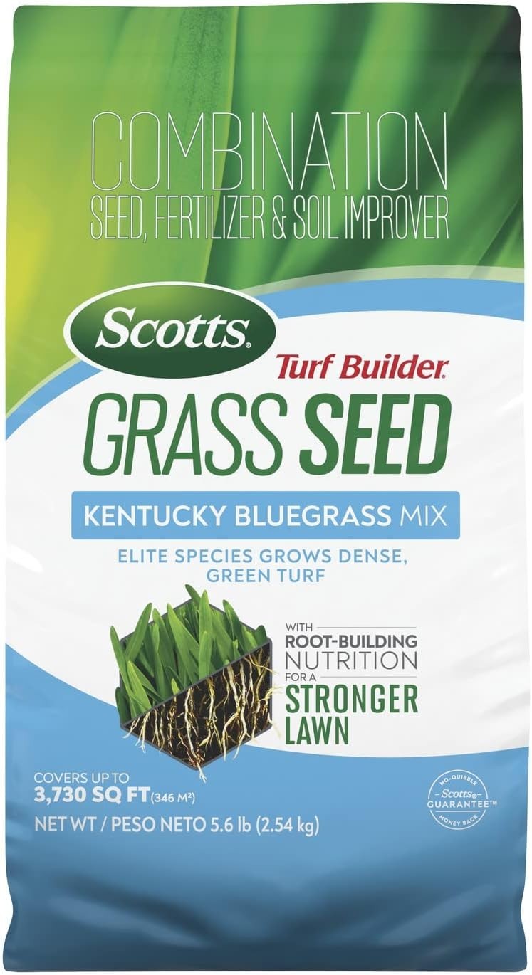 Turf Builder Grass Seed Kentucky Bluegrass Mix W/ Fertilizer & Soil Improver
