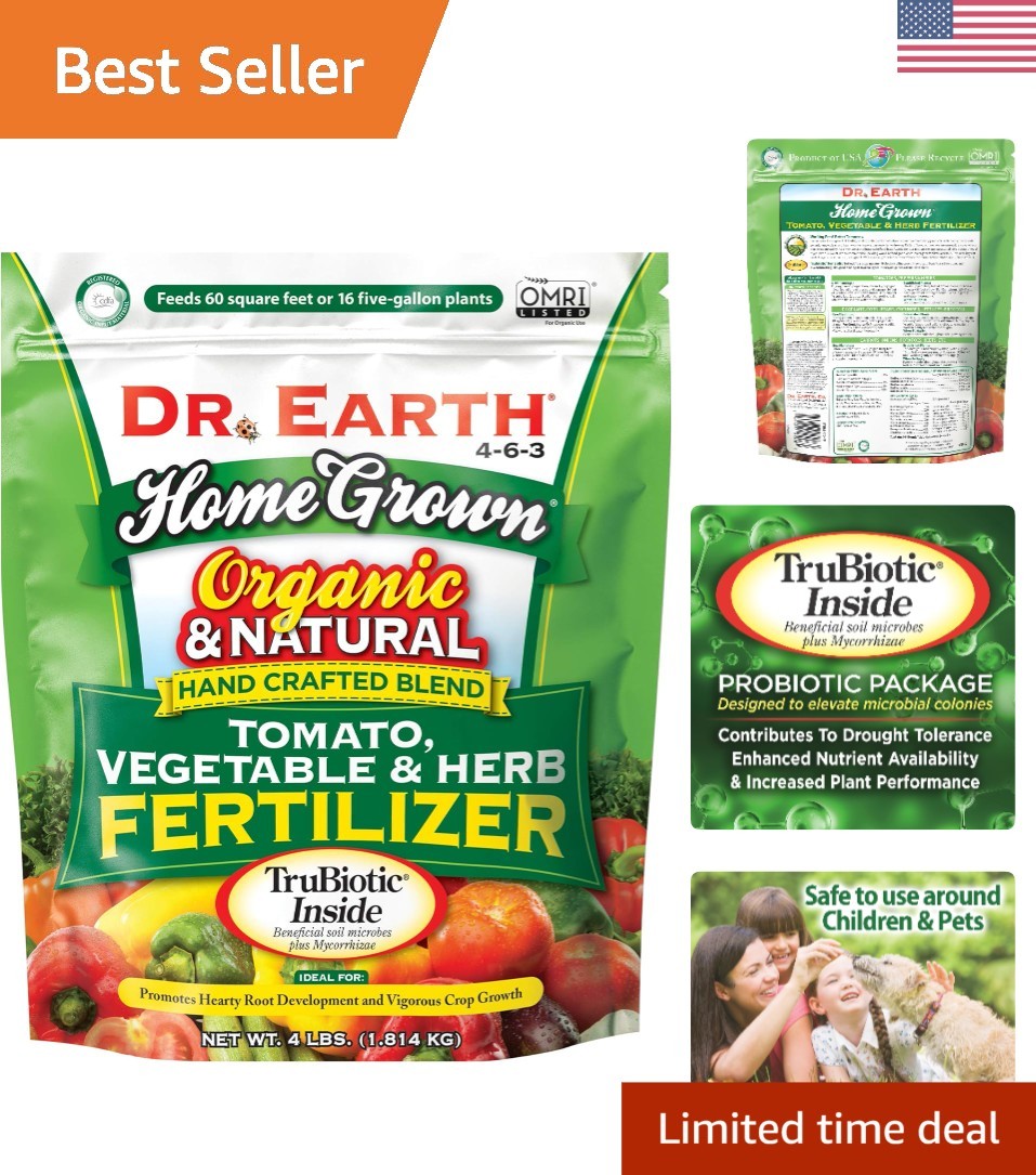 Natural 4 lb Fertilizer for Tomatoes & Vegetables – Chemical-Free & Pro-Biotic