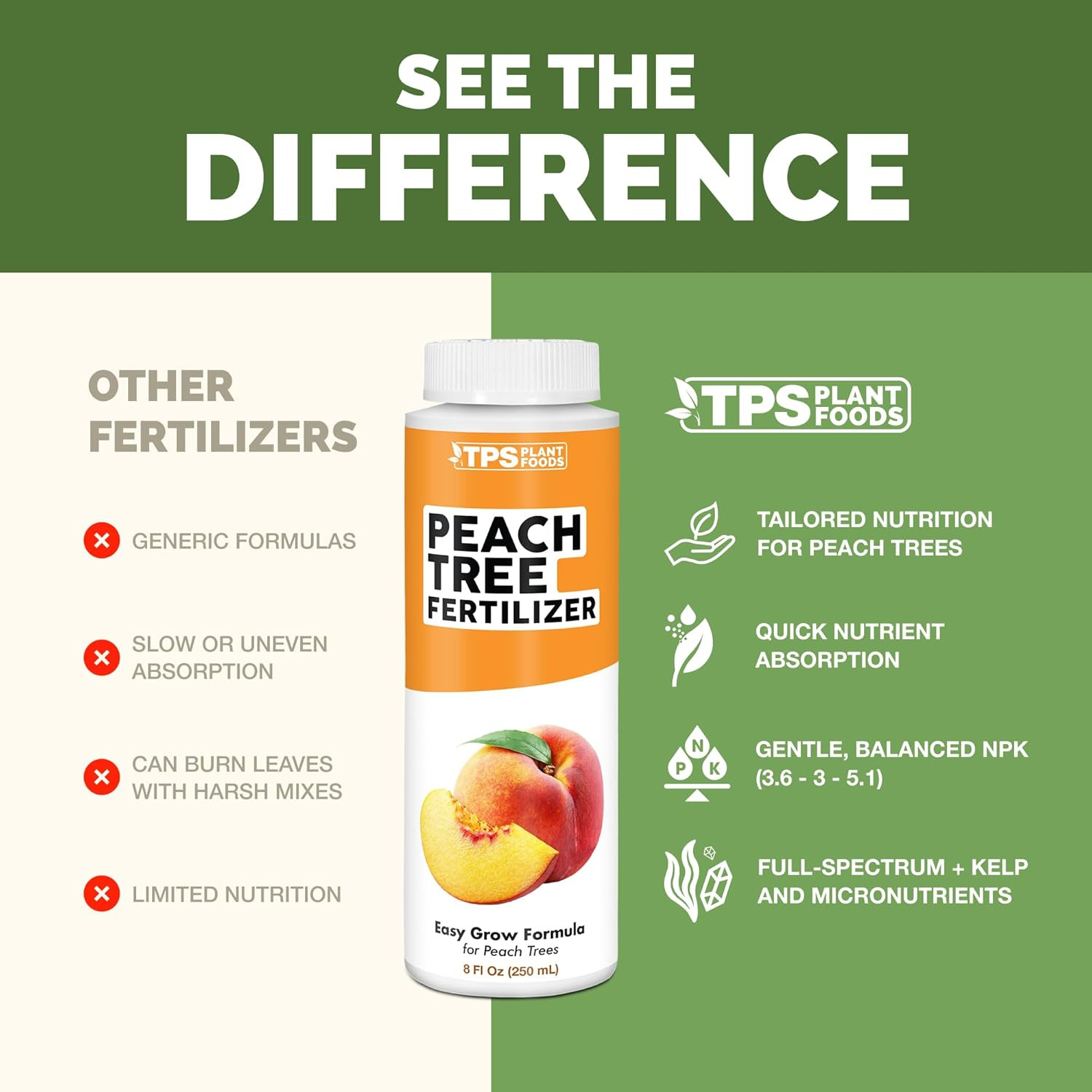 Peach Tree Fertilizer – Liquid Peach Tree Plant Food for Healthy Growth & Fruit