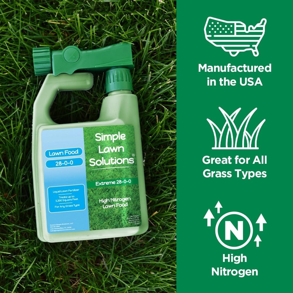 High Nitrogen Liquid Lawn Fertilizer 28-0-0 – Concentrated Grass Food Spray 32oz