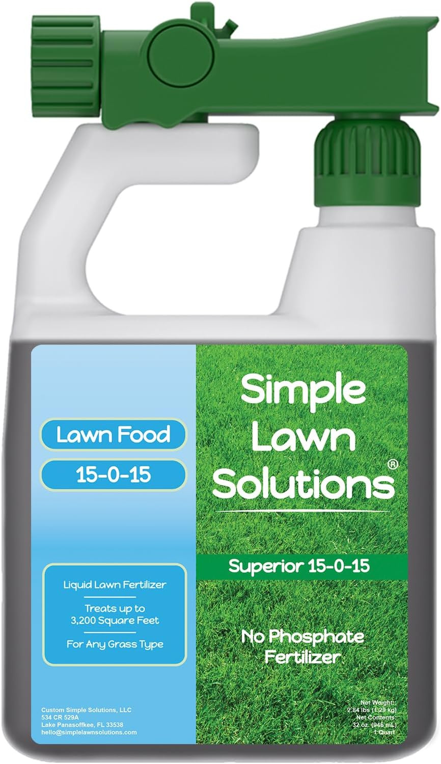Superior 15-0-15 Liquid Lawn Fertilizer – Lawn Food for Growth & Green – Nitroge