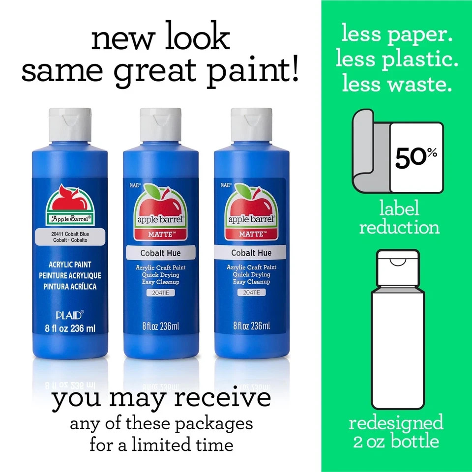 Apple Barrel Acrylic Paint in Assorted Colors 8 Ounce 20403 White -Free Shipping