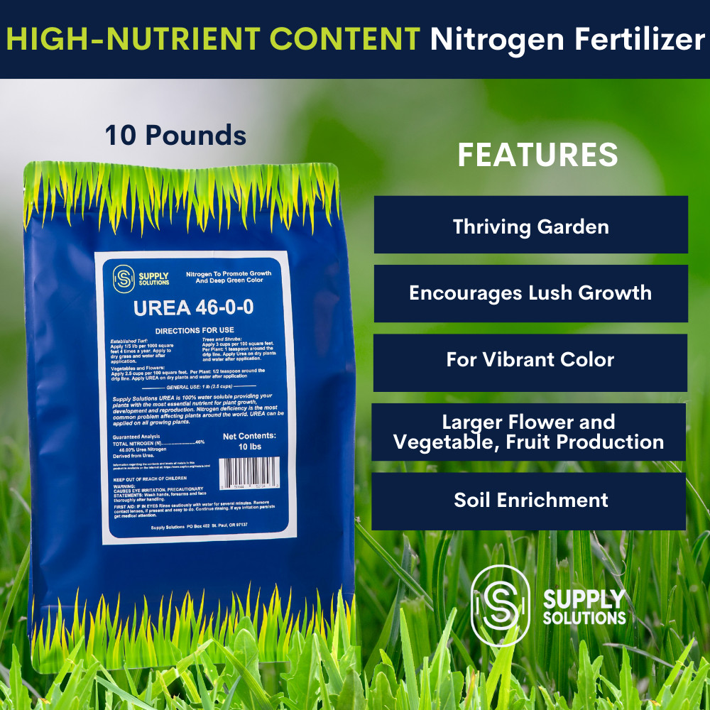 Urea 46-0-0 Nitrogen Fertilizer – Bloom Booster for Flowers and Fruits – 10 Lbs