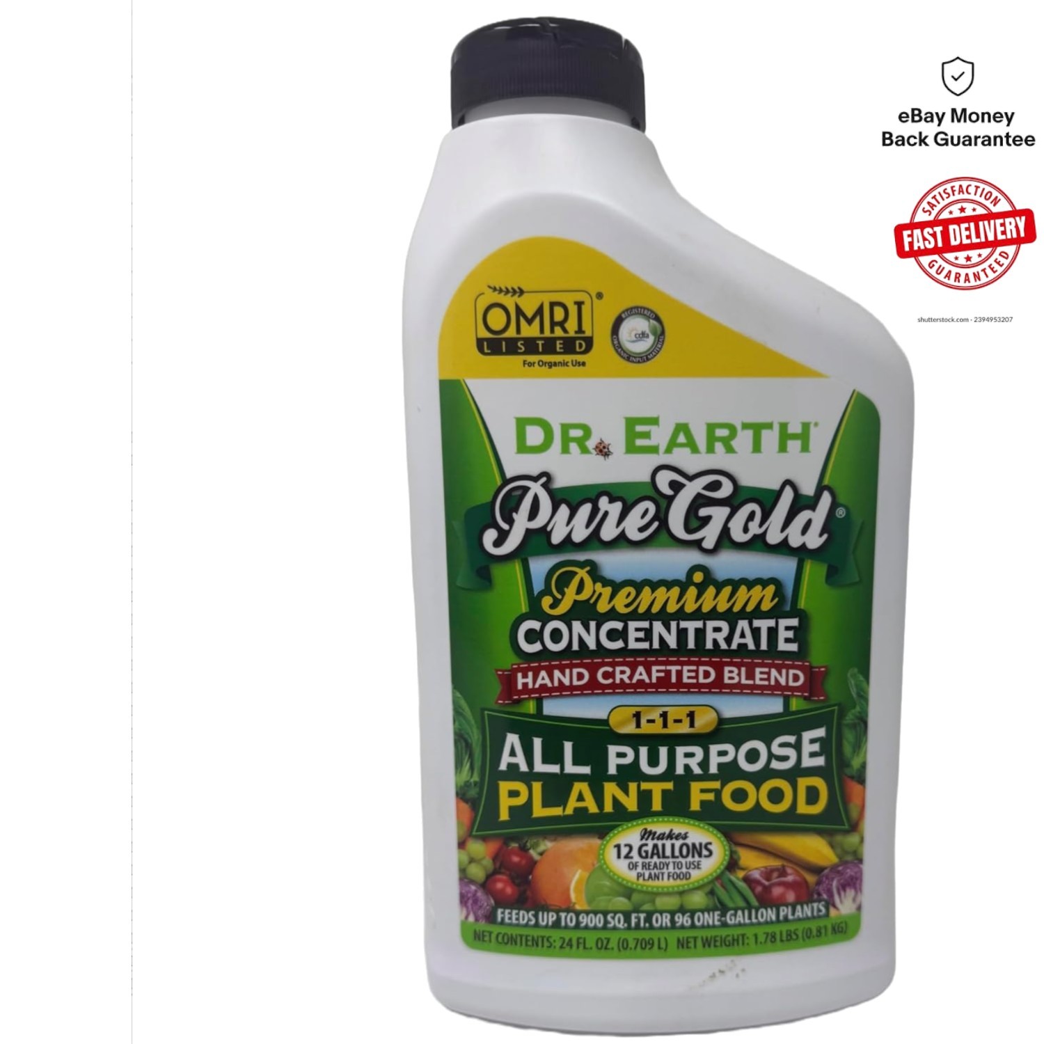 Dr. Earth Pure Gold Liquid Plant Food – 24 oz Concentrate for Vibrant Growth