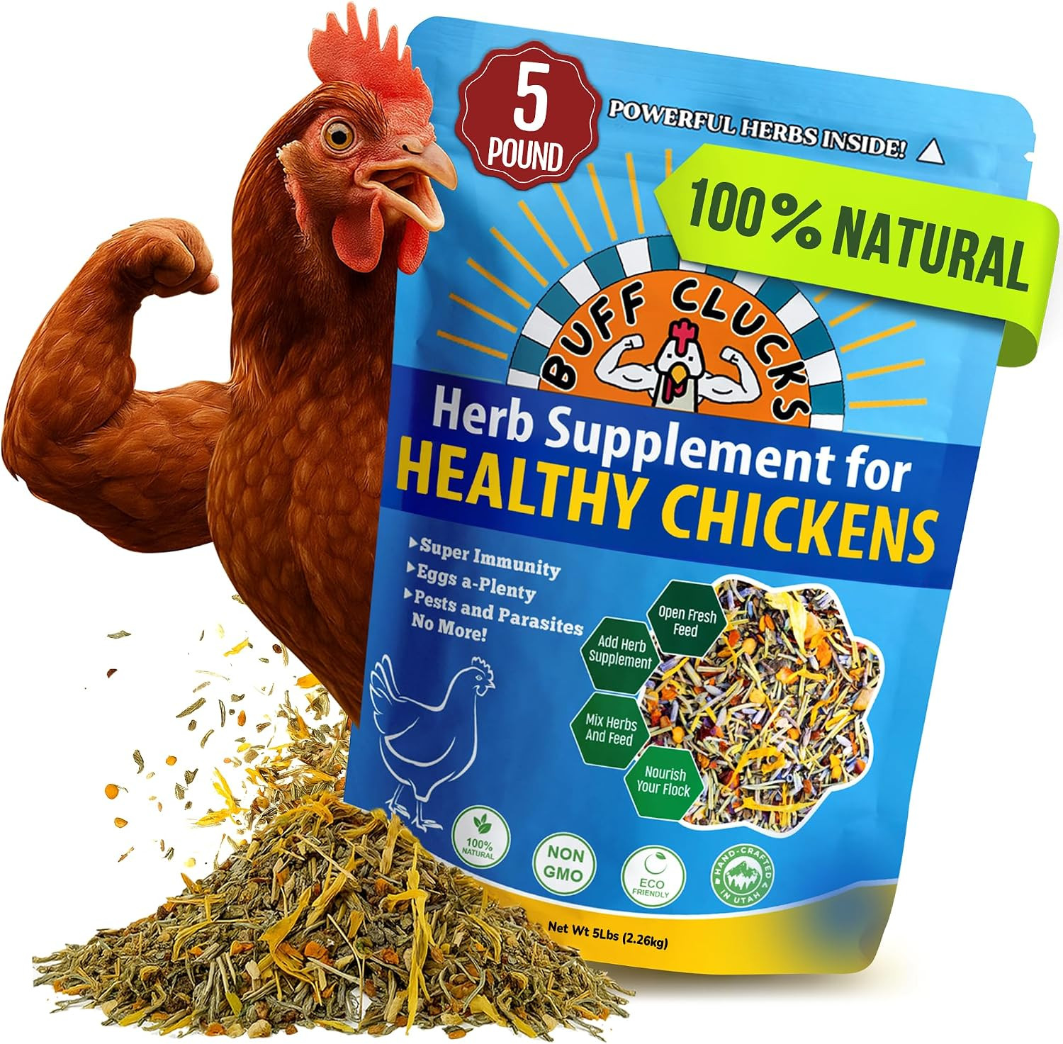 Herb Supplement for Backyard Chickens – Natural Chicken Treats, Poultry Feed Bot