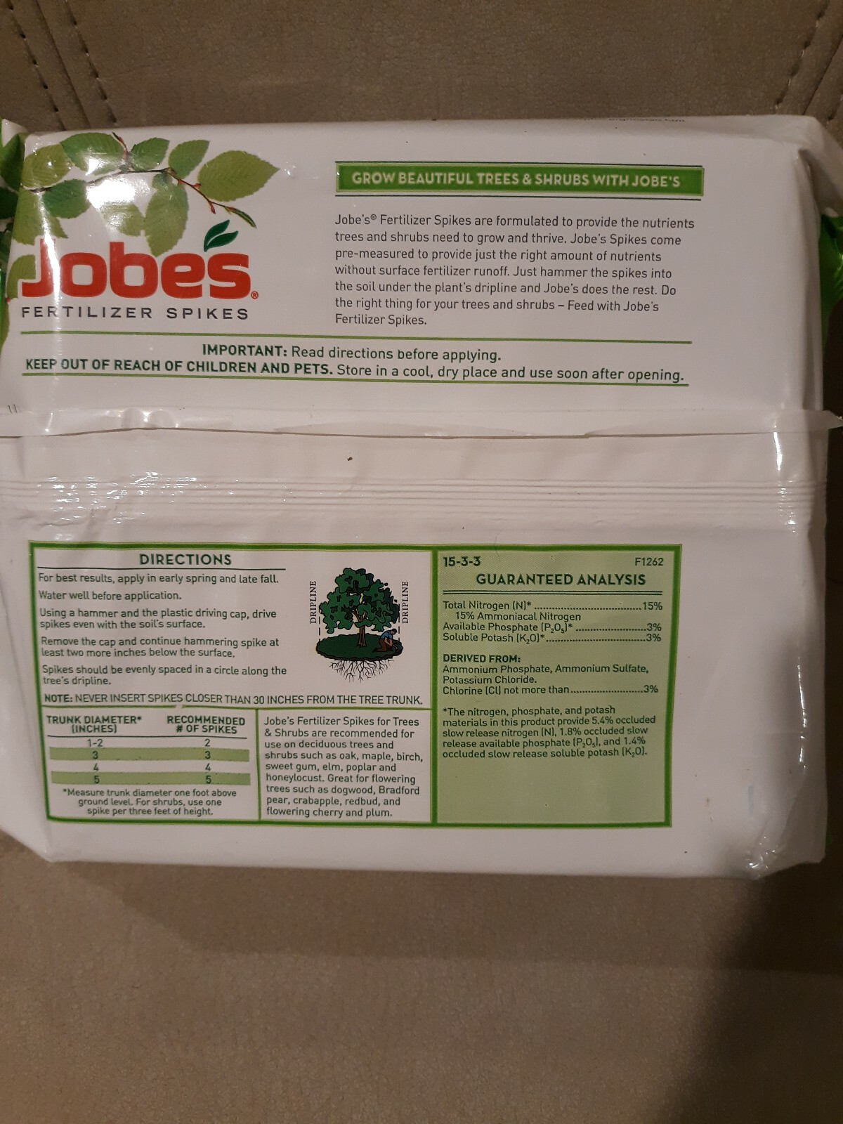Jobe’s Fertilizer Spikes Formula for Beautiful Trees & Shrubs New 9 Spikes
