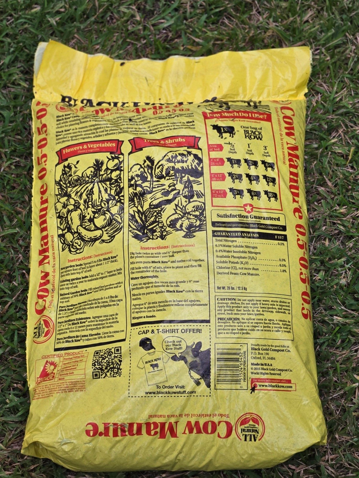 Black Kow Composted Cow Manure 1 Cu Ft Organic Soil Amendment Garden Compost