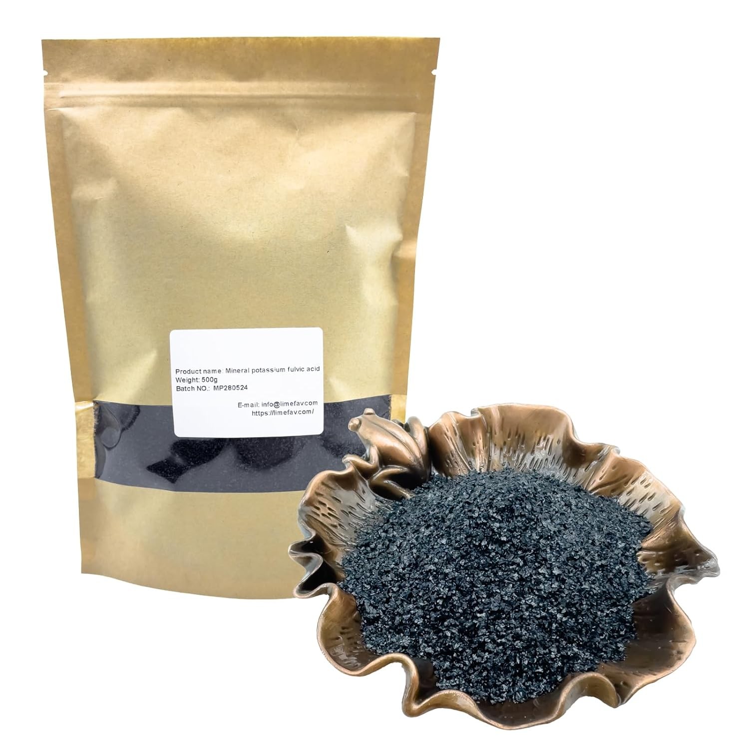 Mineral Potassium fulvic Acid, Organic high Natural Active (500g/17.6oz/1.1lb)