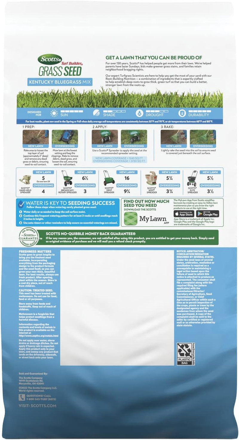 Scotts Turf Builder Grass Seed Kentucky Bluegrass Mix with Fertilizer and Soil I