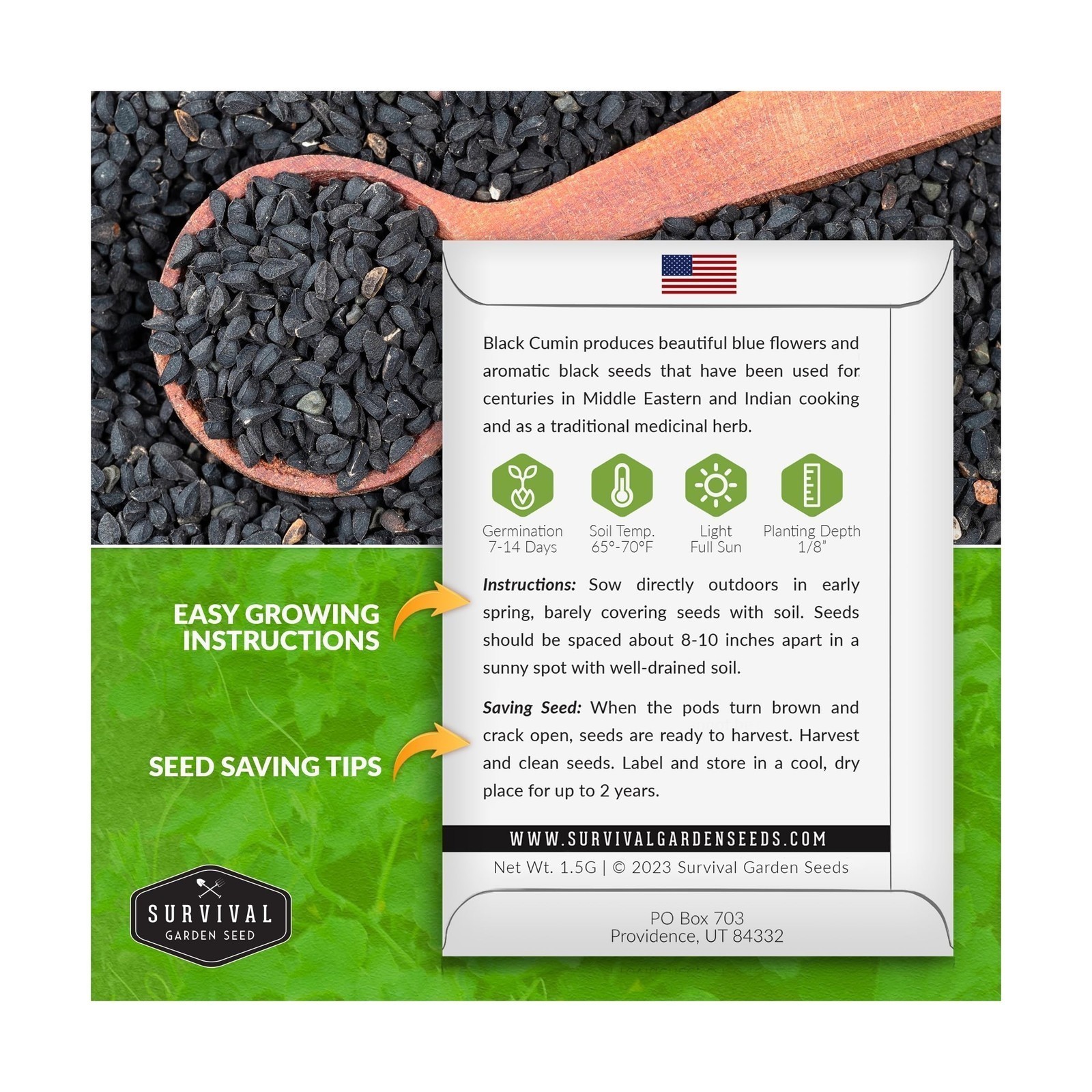 Black Cumin Seed for Planting – 1 Packet with Instructions to Plant and Grow …