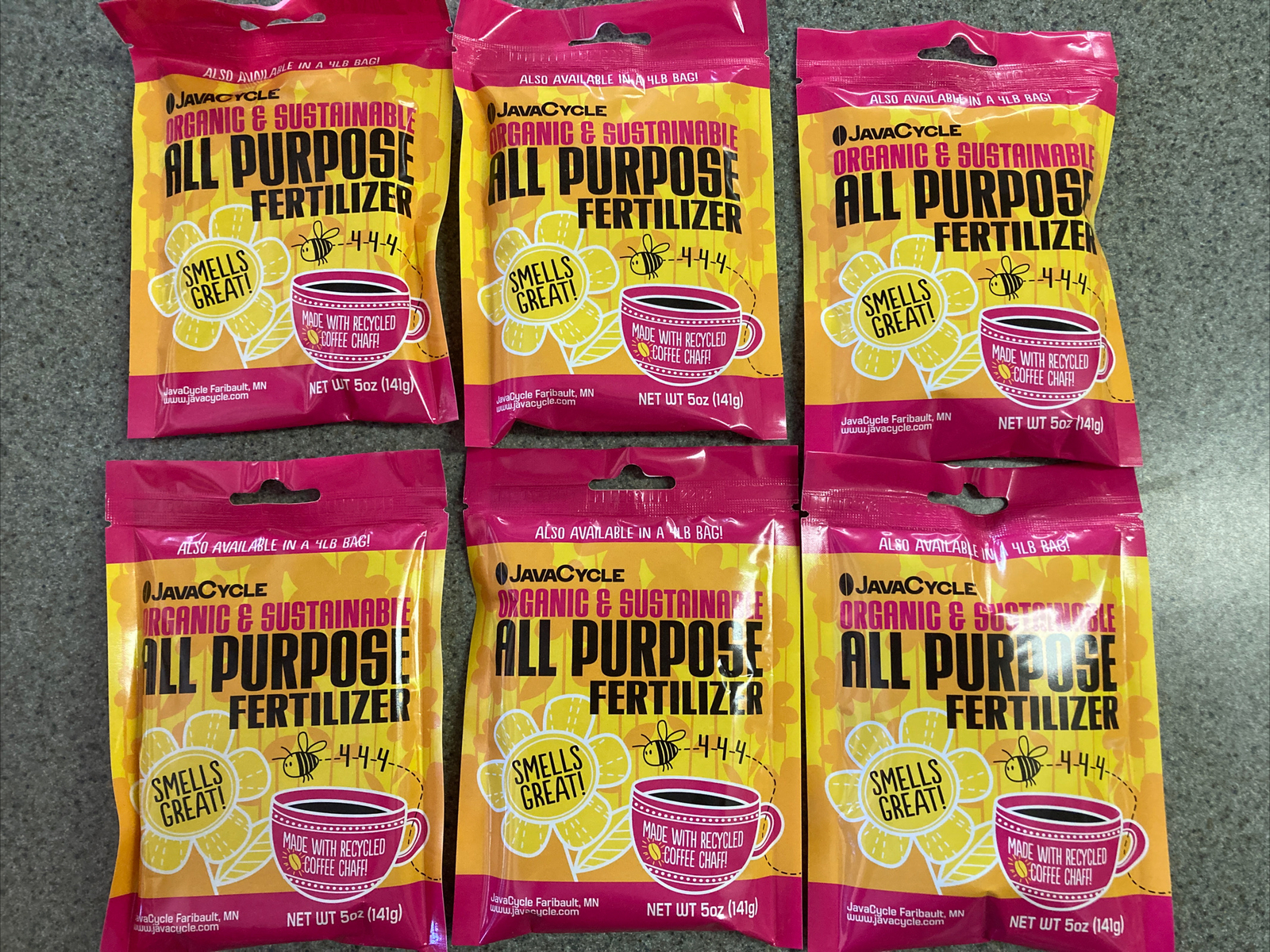 6 Pack Javacycle All Purpose Fertilizer 4-4-4 5oz