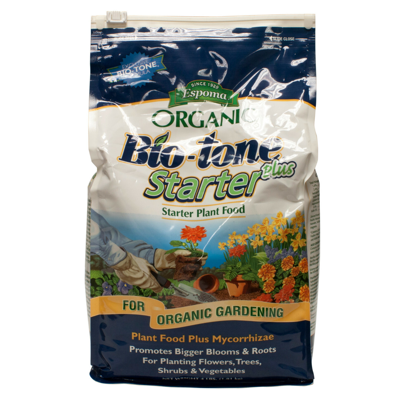 Espoma Organic Bio-Tone Starter Plus Plant Food 4-3-3 (4 lbs) Organic Microbe