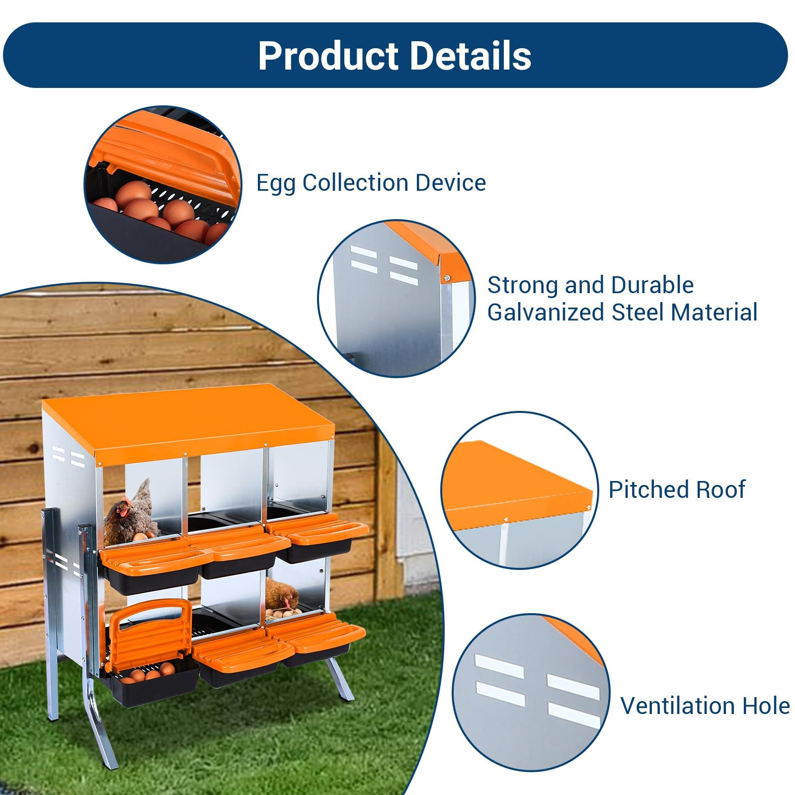 Cuisinsmart Nesting Boxes For Chickens 6 Compartments Chicken Nesting Chicken