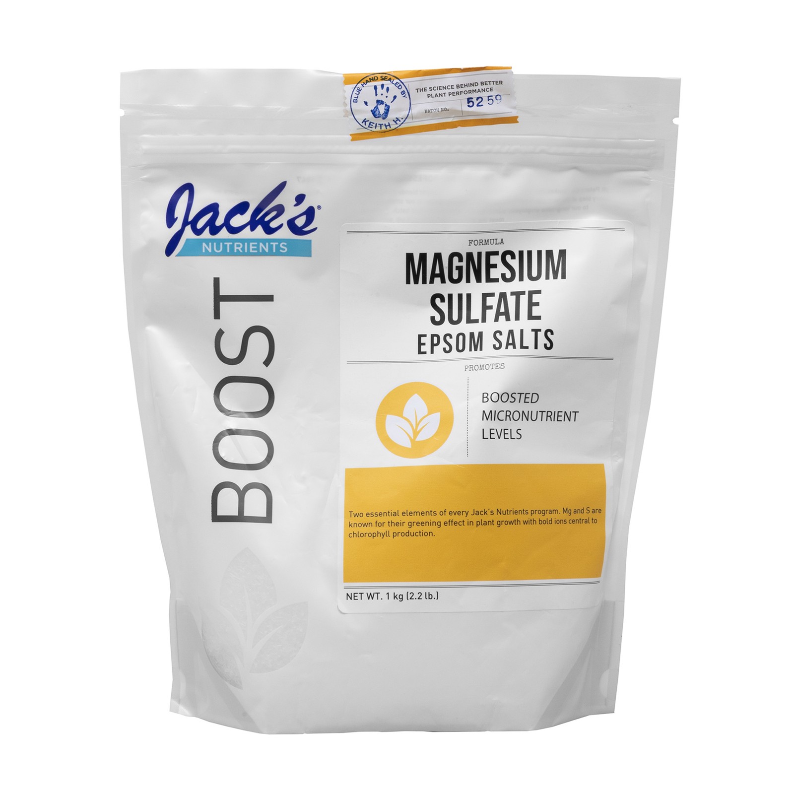Jack’s Nutrients Magnesium Sulfate Epsom Salts Water-Soluble Fertilizer, 2.2lbs