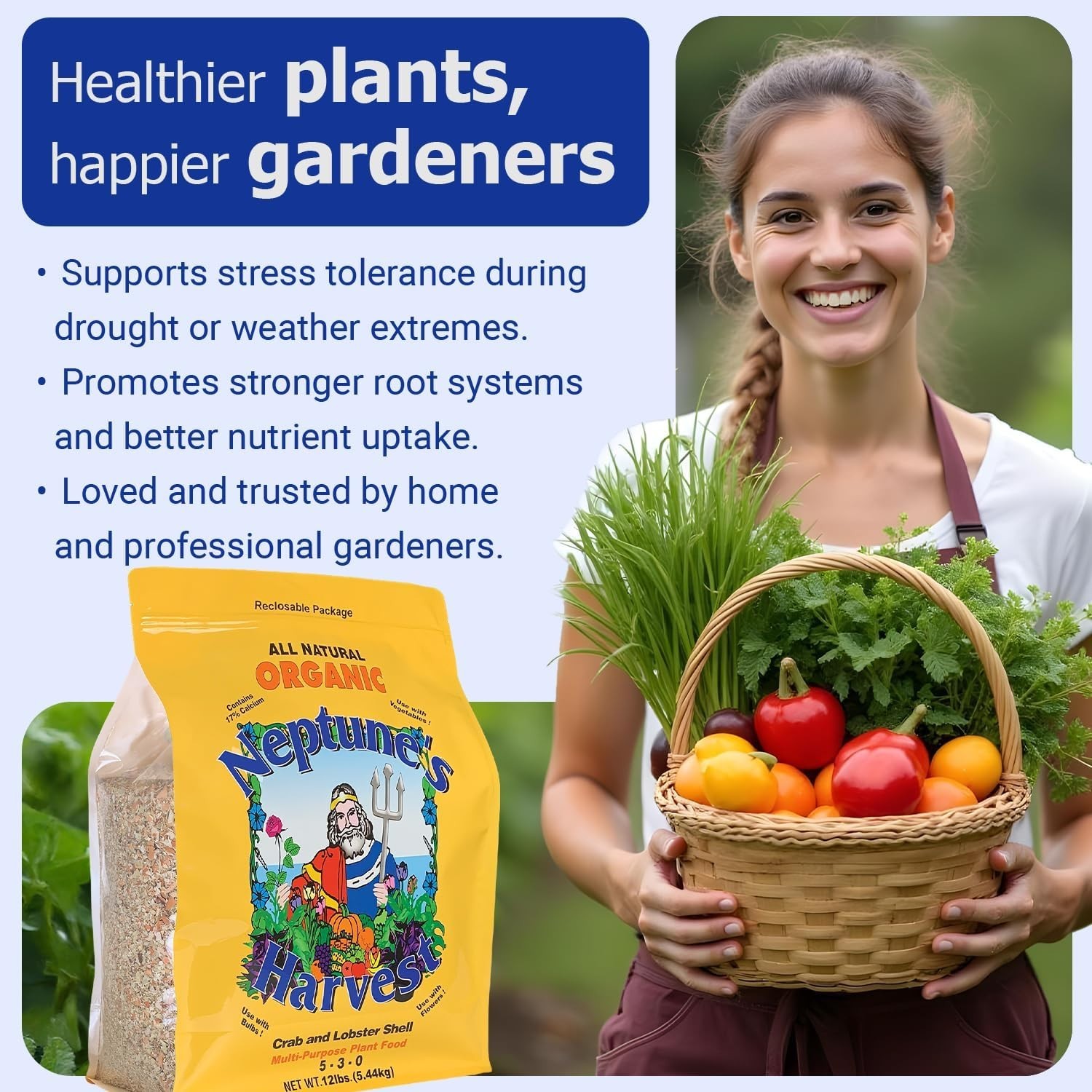 Neptune’s Harvest 5-3-0 Plant Food – 12lb Resealable