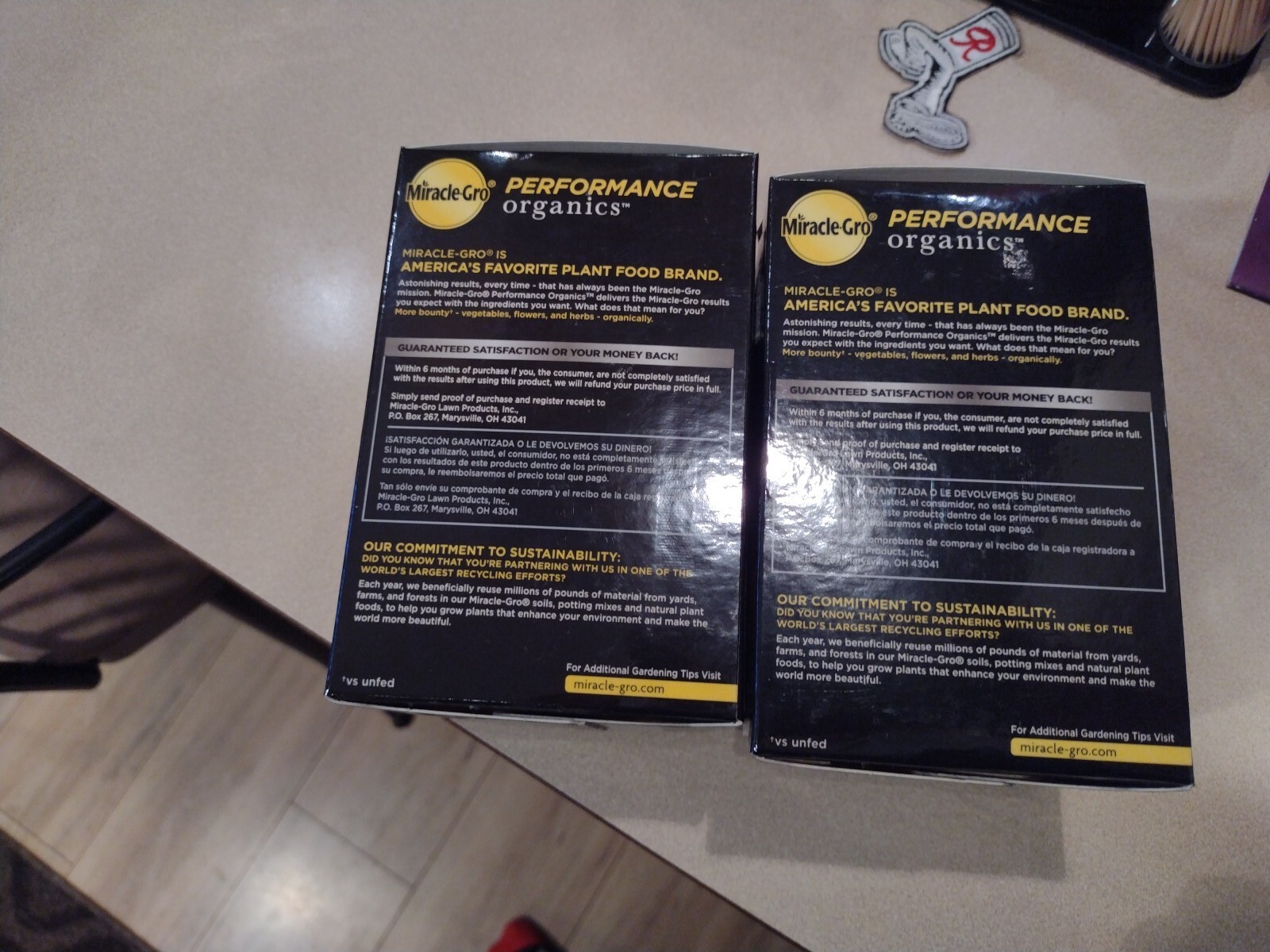 2 Boxes Miracle-Gro Performance Organics All Purpose Plant Food 1 lb Each E1