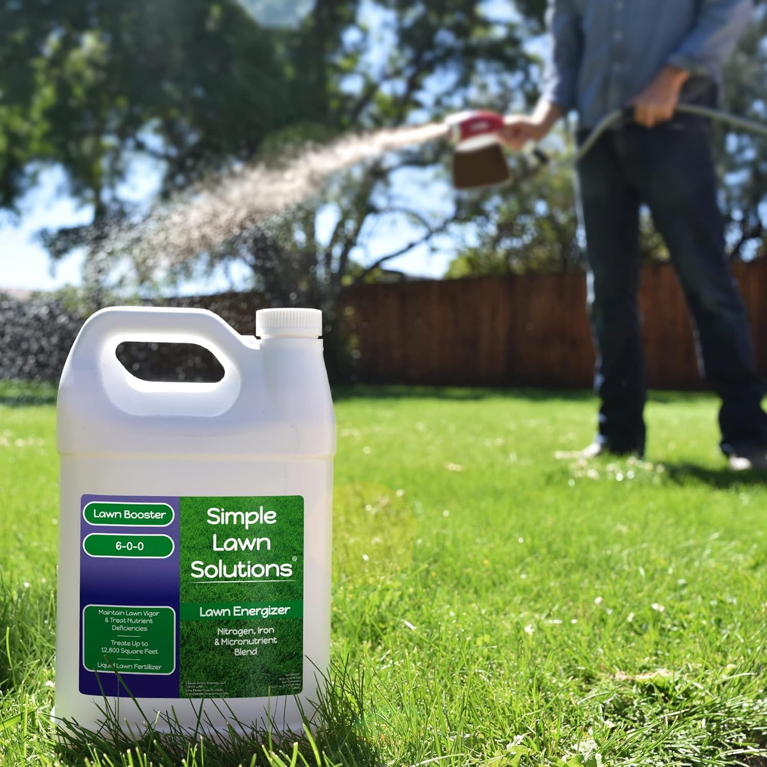 Commercial Grade Lawn Energizer – Grass Fertilizer Booster with Nitrogen, Iron,