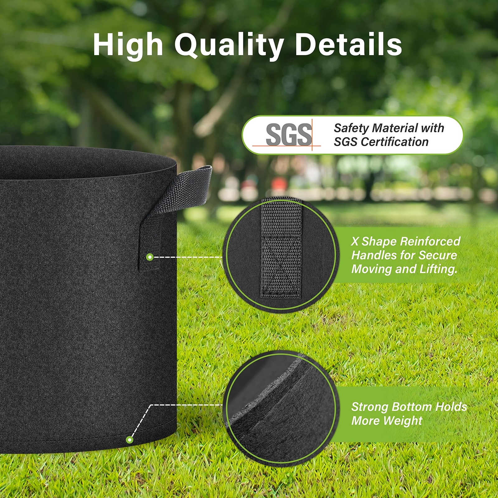 HealSmart Plant Grow Bags 5 Gallon, Tomoato Planter Pots 10-Pack with Handles…
