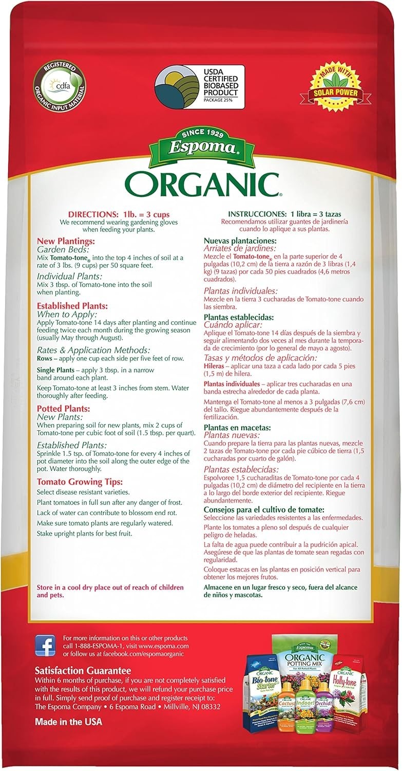 Organic Tomato-Tone 3-4-6 Fertilizer with 8% Calcium – 4 lb for Abundant Harv…