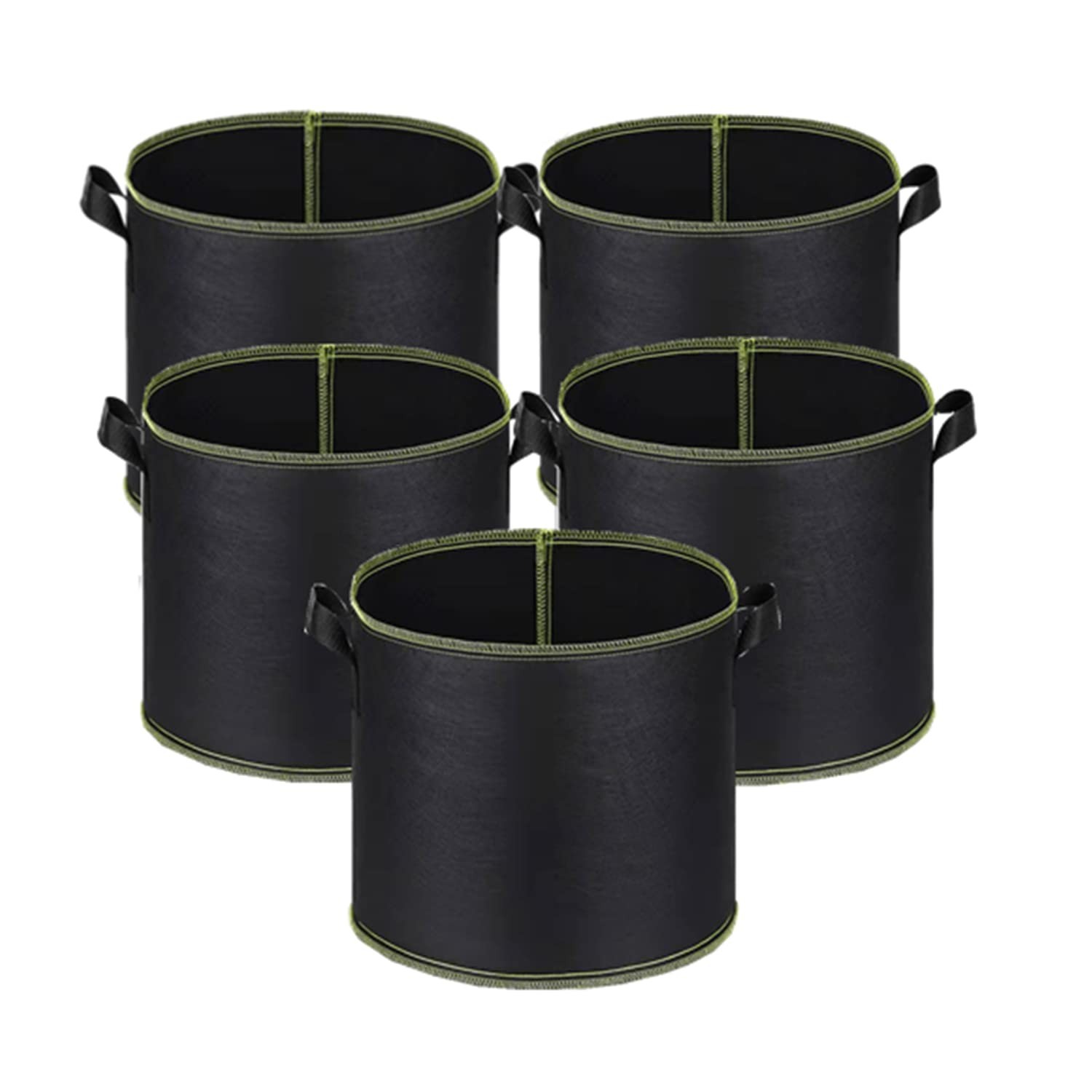 Niurui 5-Pack 5 Gallon Grow Bags 300G Thickened Nonwoven Fabric Pots Plant Gr…