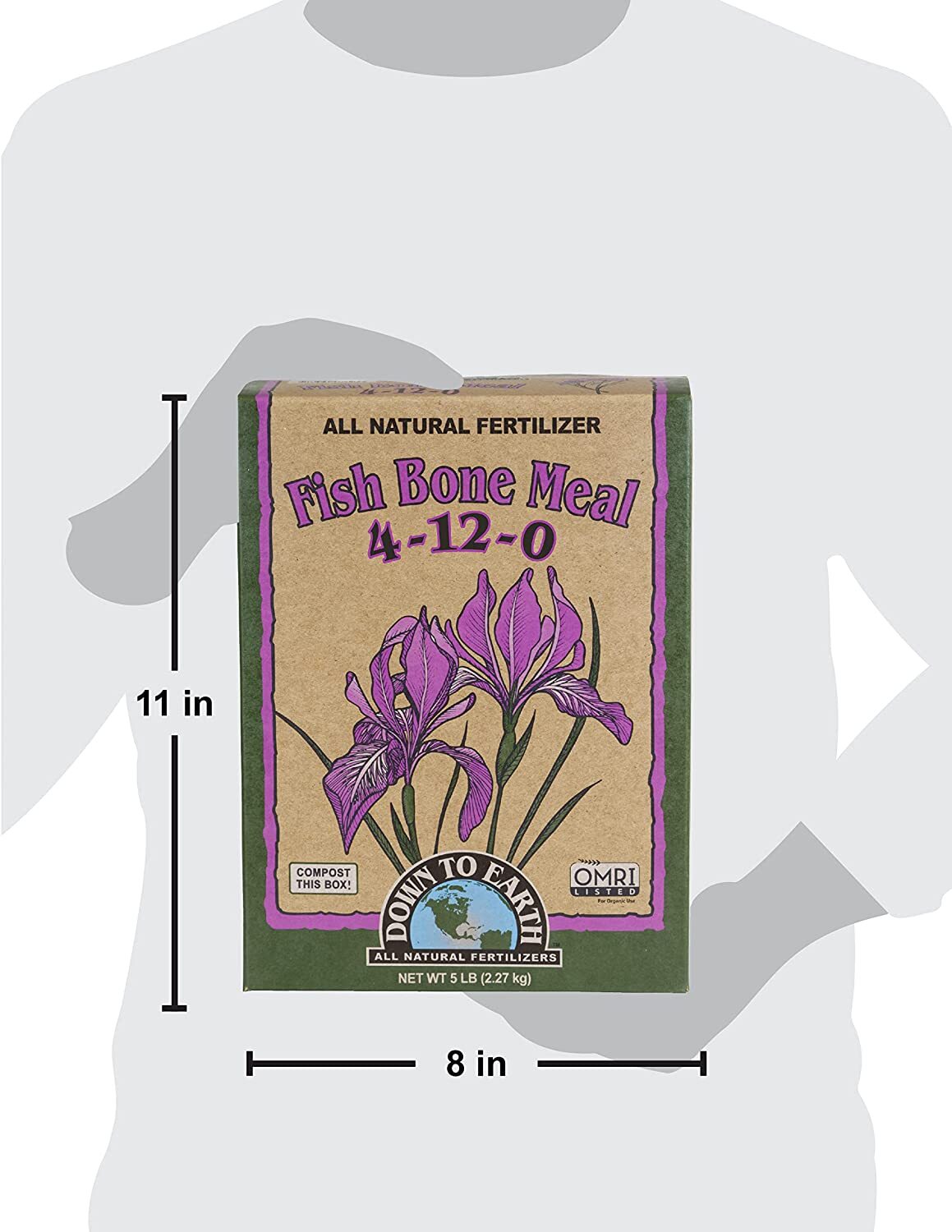 Down to Earth Organic Fish Bone Meal Fertilizer 4-12-0, 5 Lb