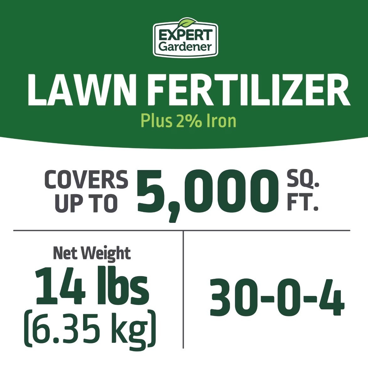[SALE] (2 Pack) Expert Gardener Lawn Food Fertilizer +2% Iron 14 lb 5,000 Sq Ft