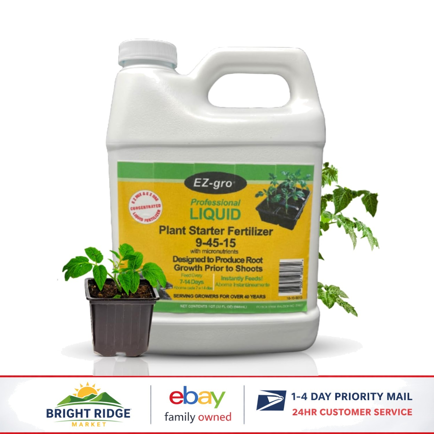 Liquid Plant Starter Fertilizer for Seedlings, Enhances Root Development