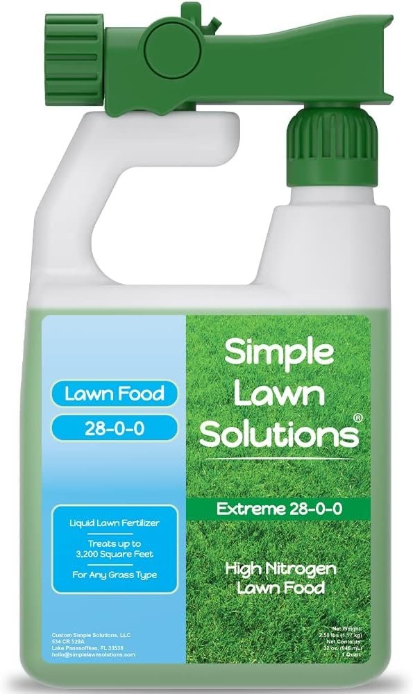 Maximum Green 28-0-0 High Nitrogen Lawn Food Liquid Spray – Covers 3,200 Sq Ft