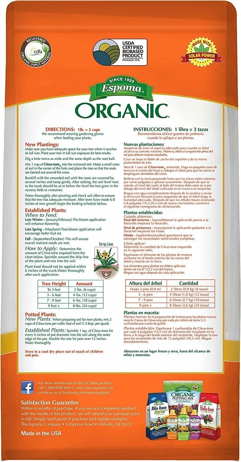 Espoma Organic Citrus-tone 5-2-6 Natural & Organic Fertilizer and Plant Food…