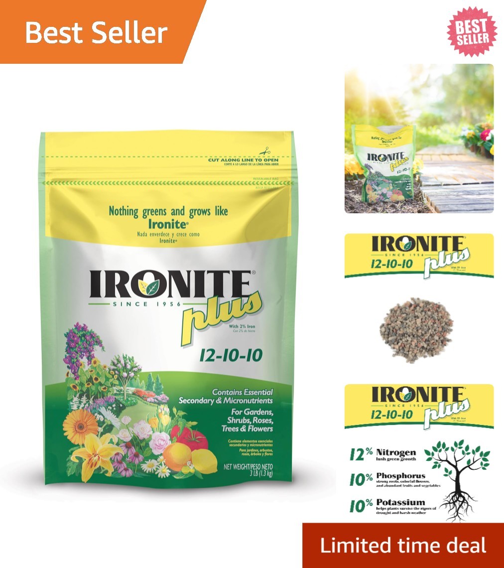 Enhance Garden Growth with Iron-Rich Plant Food – 3lb Granular Mix 12-10-10