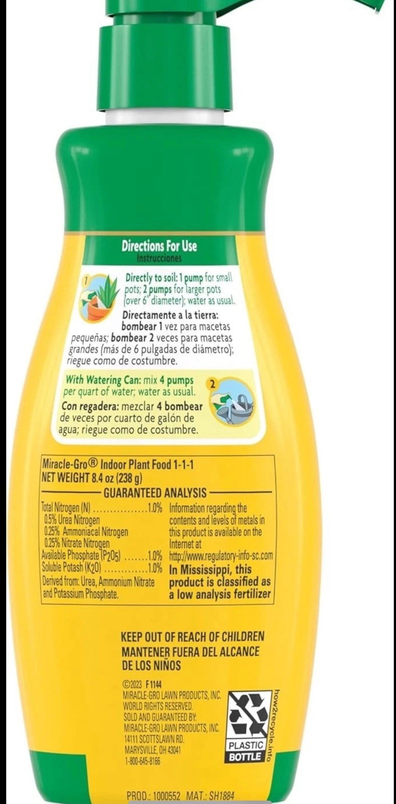 Miracle-Gro Indoor Liquid Plant Food, 8 oz, 2-Pack for Houseplants & Herbs