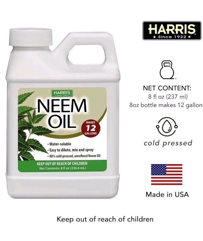 Neem Oil Cold Pressed Water Soluble Concentrate, Garden Healthy Makes 12 Gallons