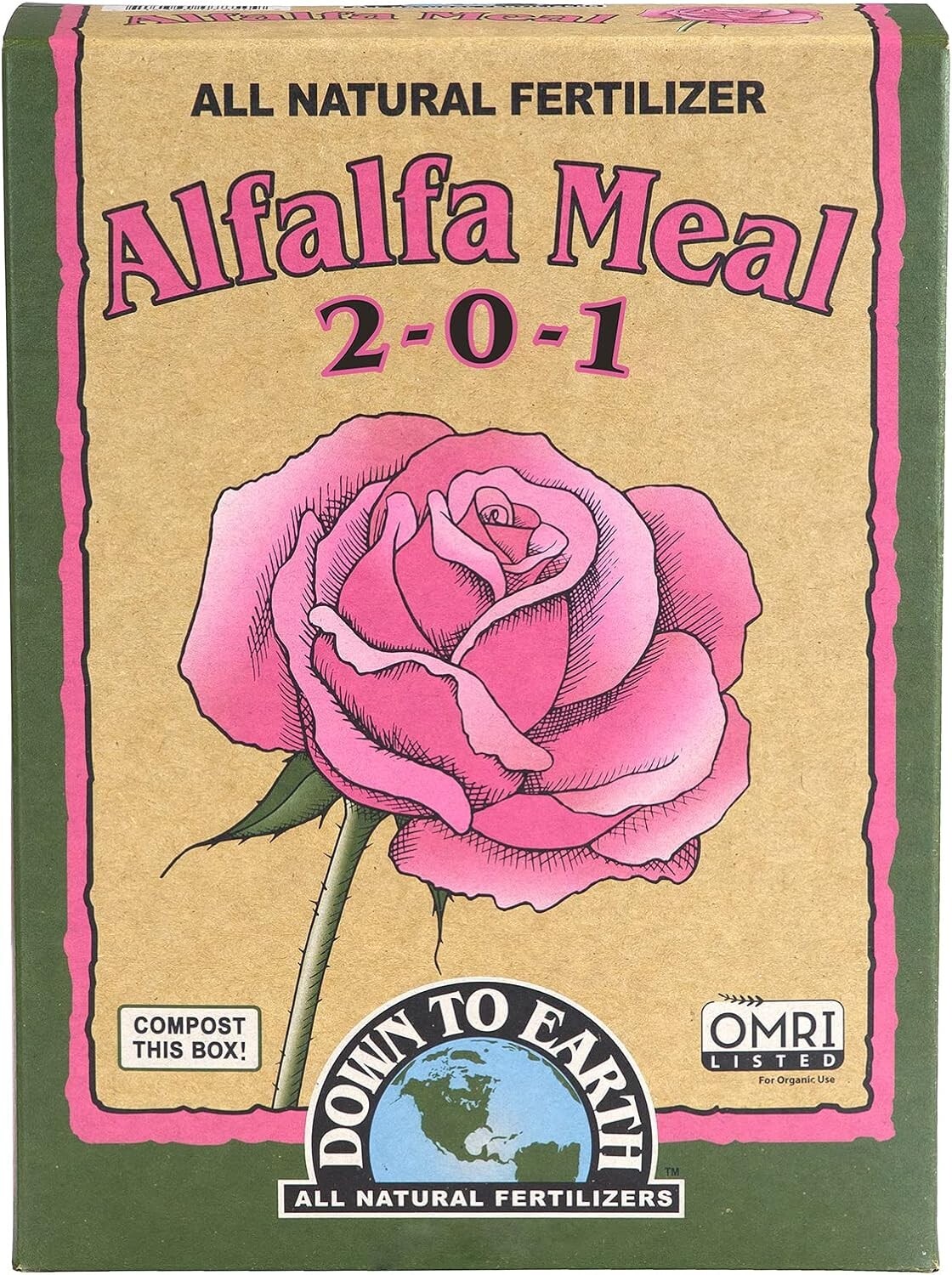 Down to Earth Organic Alfalfa Meal Fertilizer Mix 2-0-1, 0.5 lb