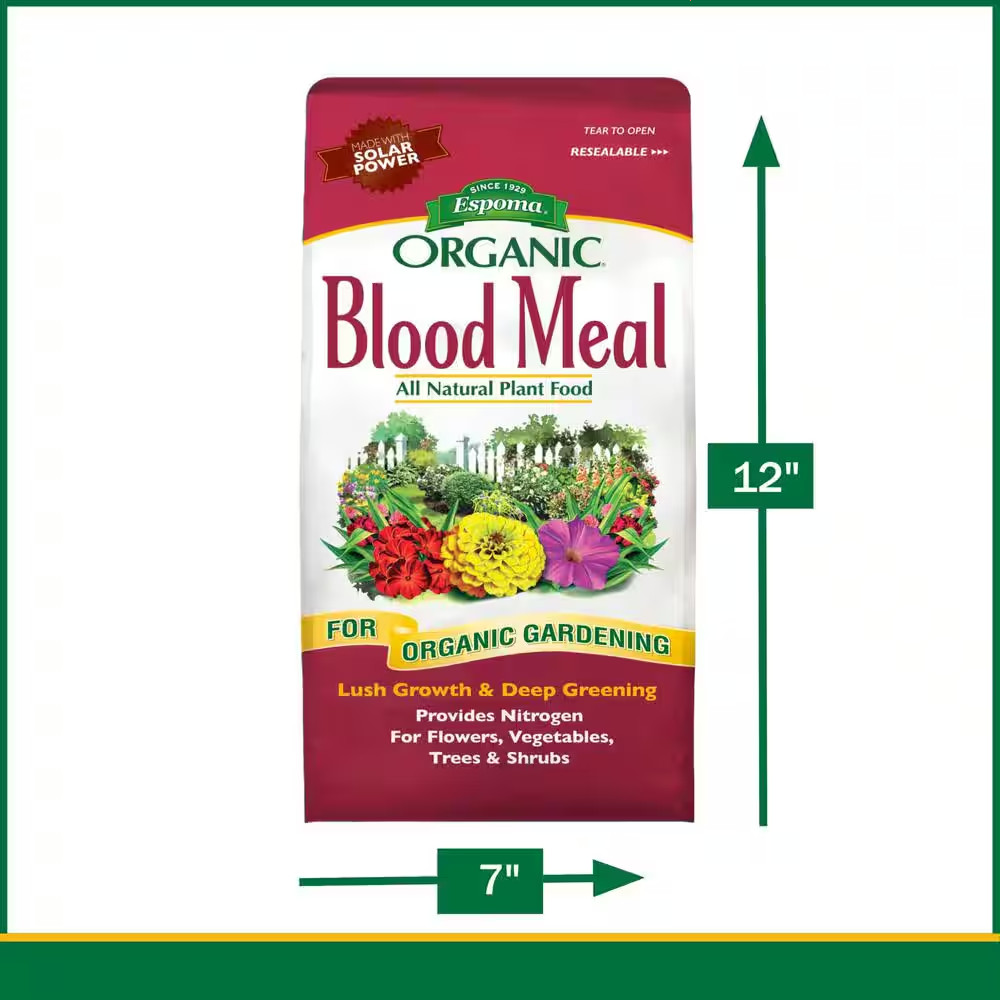 3 lb Organic Blood Meal Fertilizer 12-0-0 High Nitrogen Plant Food