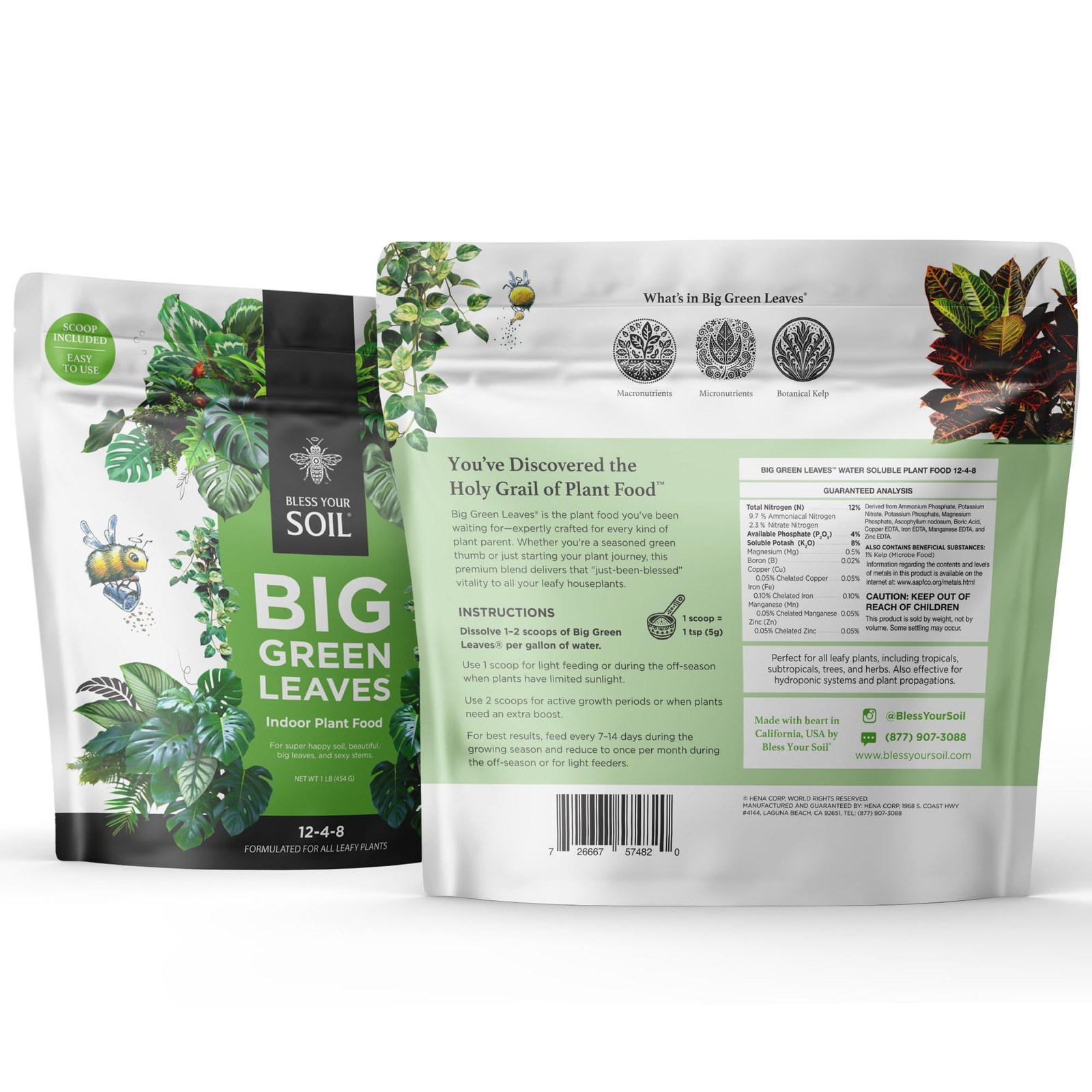 Big Green Leaves Indoor Plant Food – 4X Concentrated Houseplant Fertilizer wi…