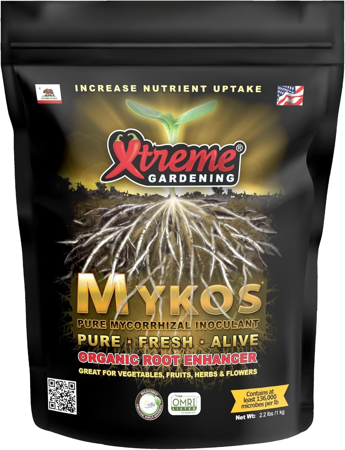 Mycos Pure Mycorrhizal Inoculant Organic Root Enhancer 2.2 LB Granular for Ga…