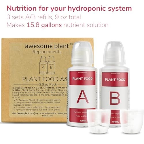 600ml Hydroponic Plant Food A&B Nutrient Fertilizer 6 Pack for Gardens