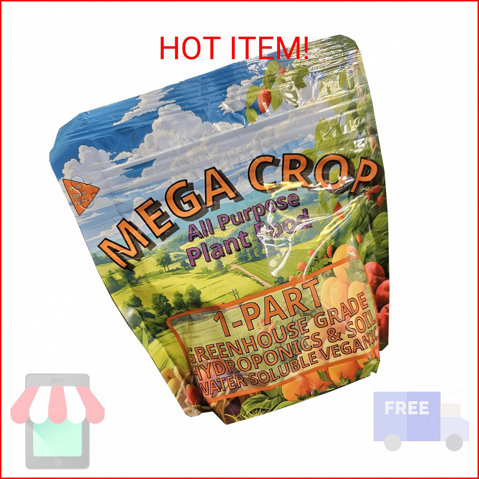 Mega Crop 1-Part Complete Base Nutrient – Hydroponic and Soil Fertilizer for Pla