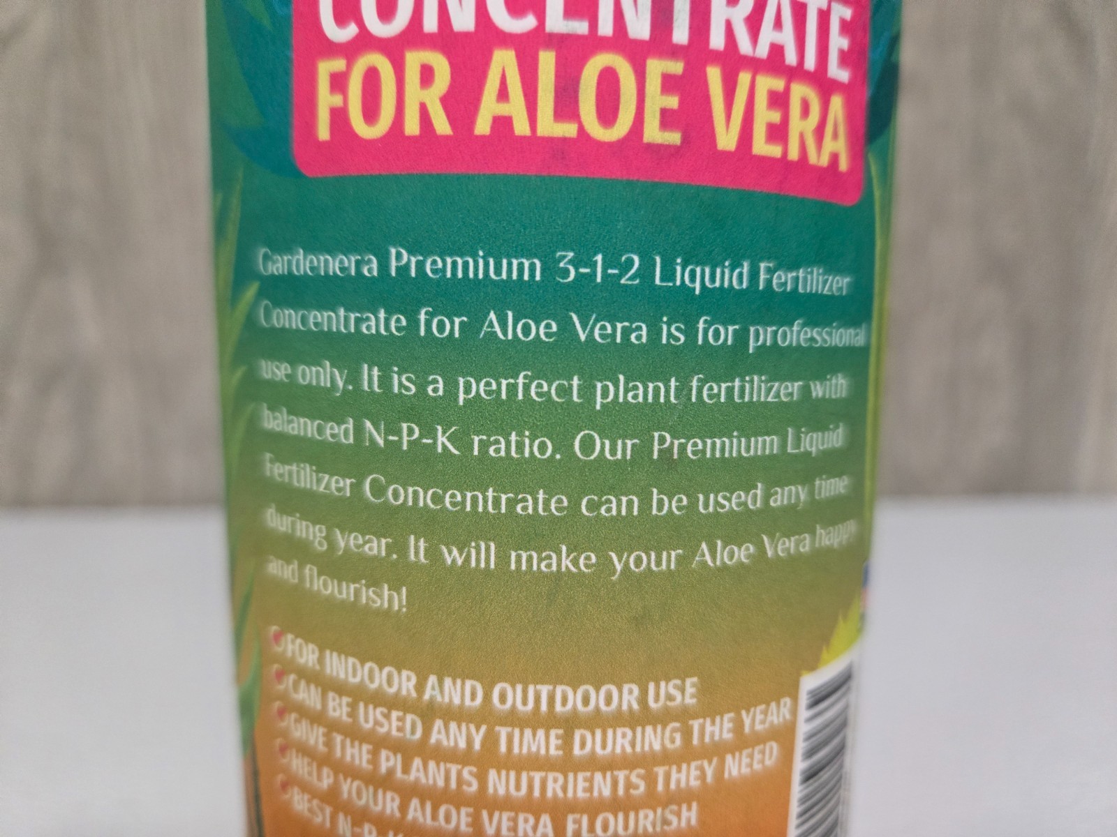 Gardenera 32oz Liquid Aloe Vera Plant Fertilizer Food 3-1-2 Organic Concentrate