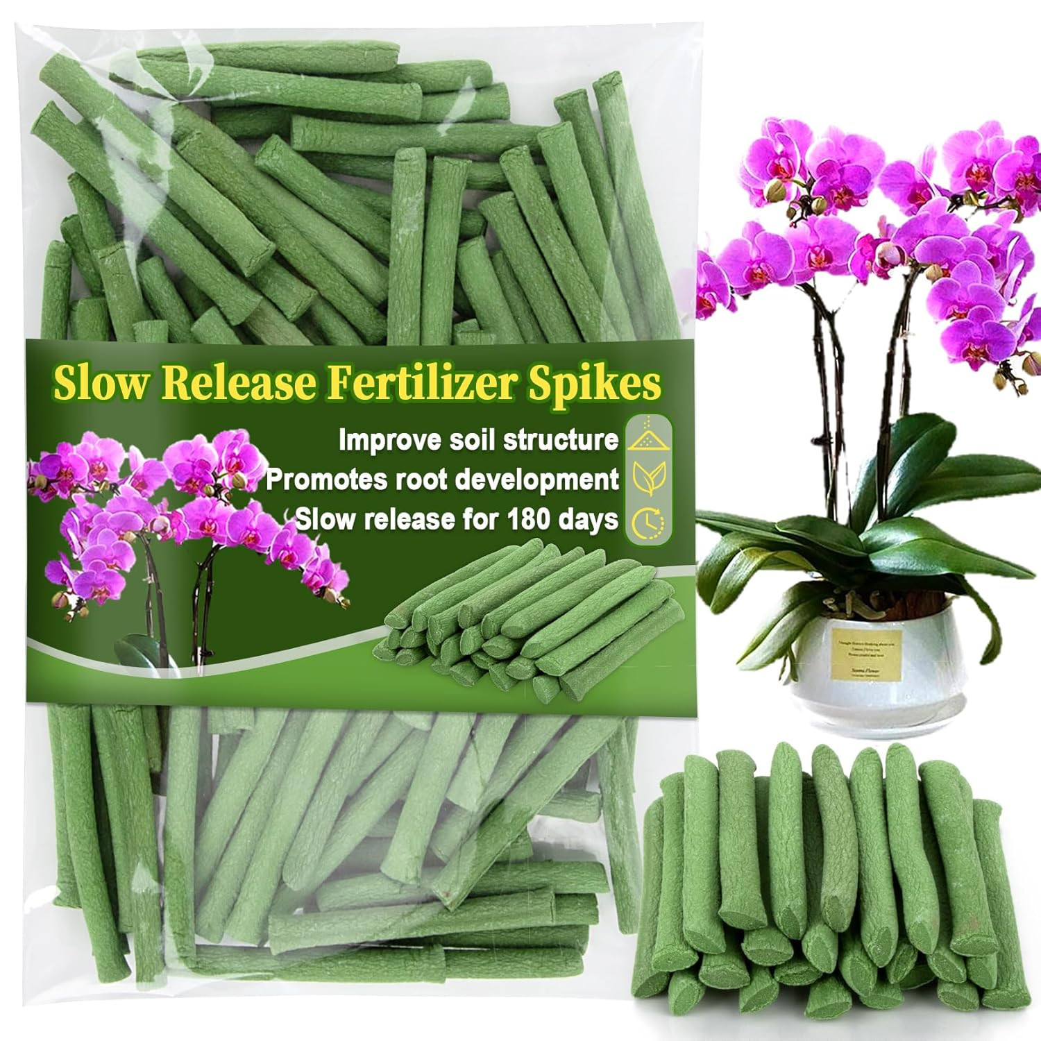 90PCS Slow Release Fertilizer Spikes for Indoor Plants – Long Lasting Plant Food