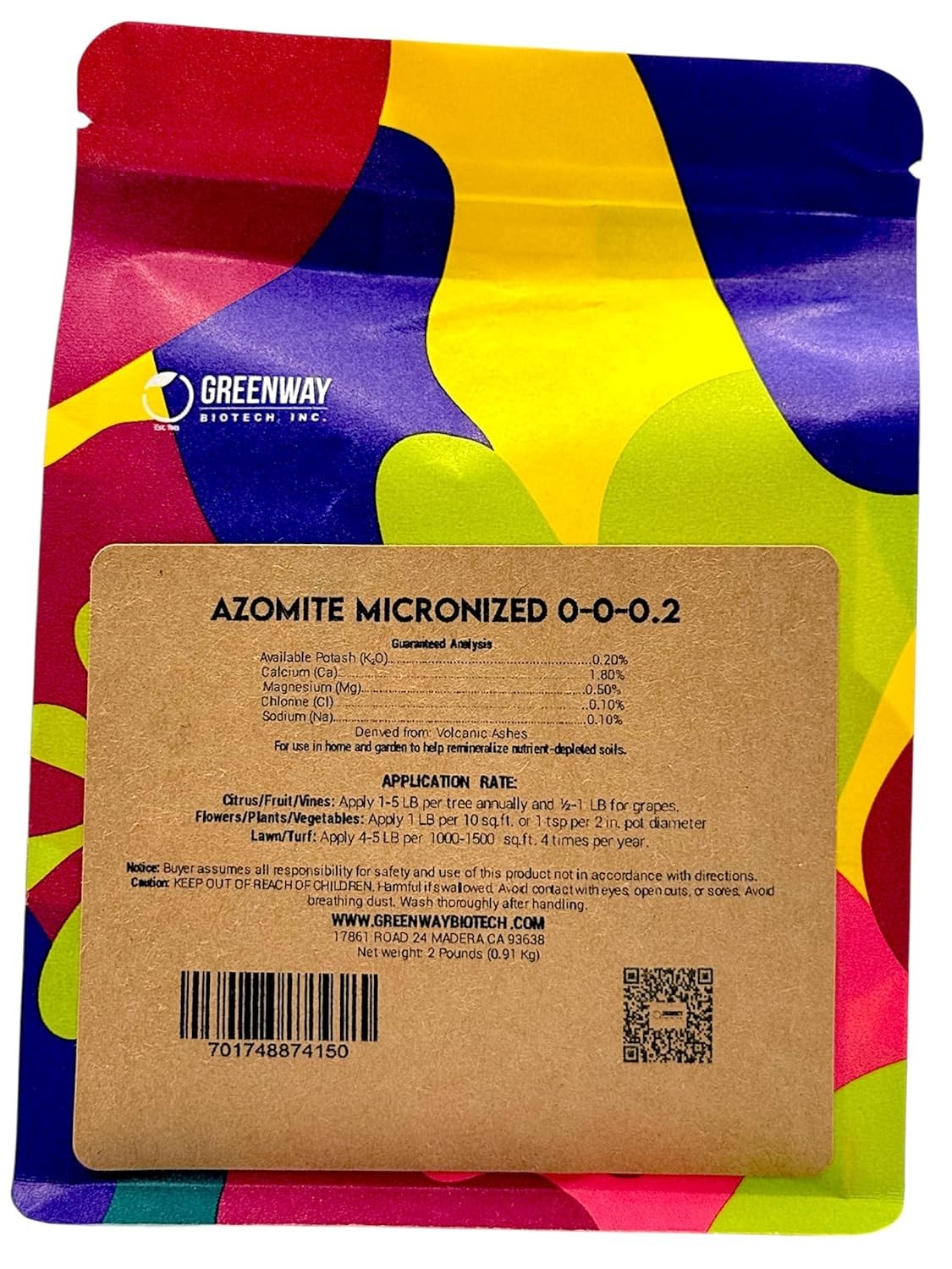 2 lb Azomite Volcanic Ash Fertilizer – Enhance Plant Yield with Trace Minerals